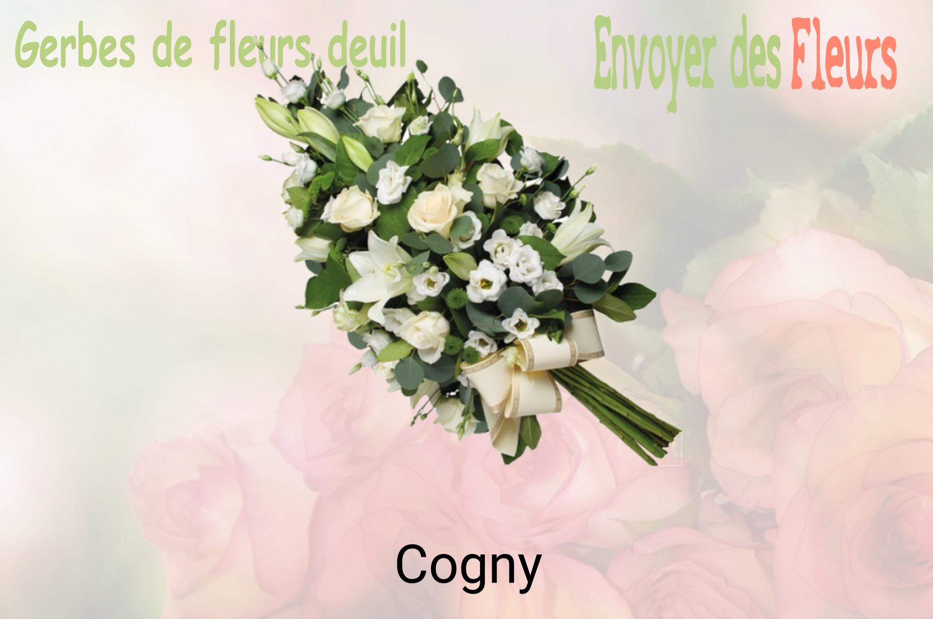 Gerbe de fleurs de deuil livrée à Cogny